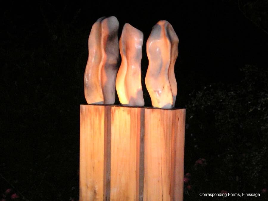 Ausstellung – Skulpturen im Park, Münster-Hiltrup, 31.08.11, ab 20.00 Uhr Finissage, Illumination der Skulpturen